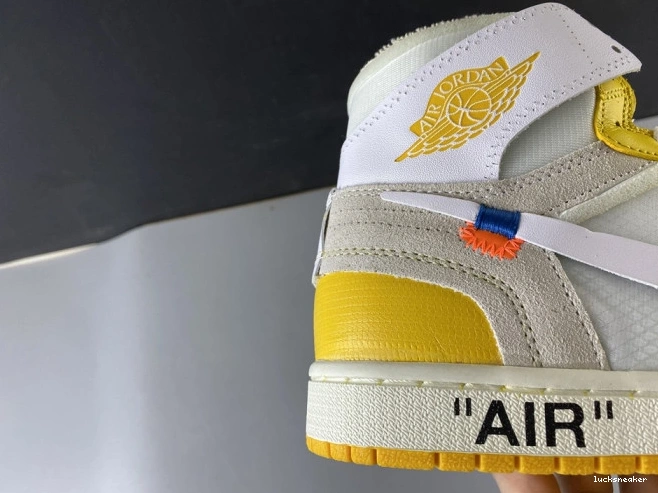 Reps LUCY White 1 Powder NRG Yellow-Cone AQ0818-149 Off-White Jordan x Air Dark 0806